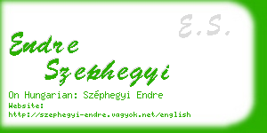 endre szephegyi business card